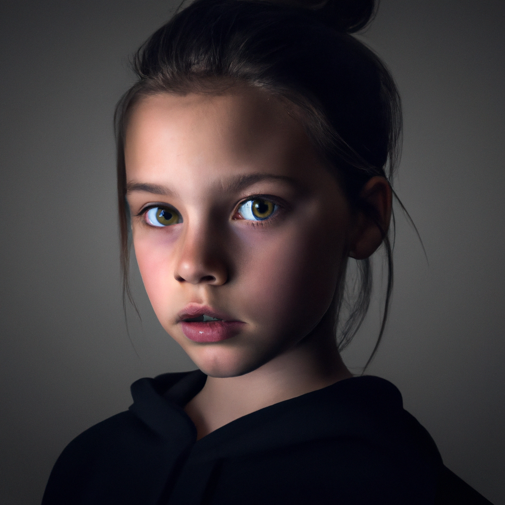 Portrait doux et lumineux en studio, lumière diffuse et rendu naturel